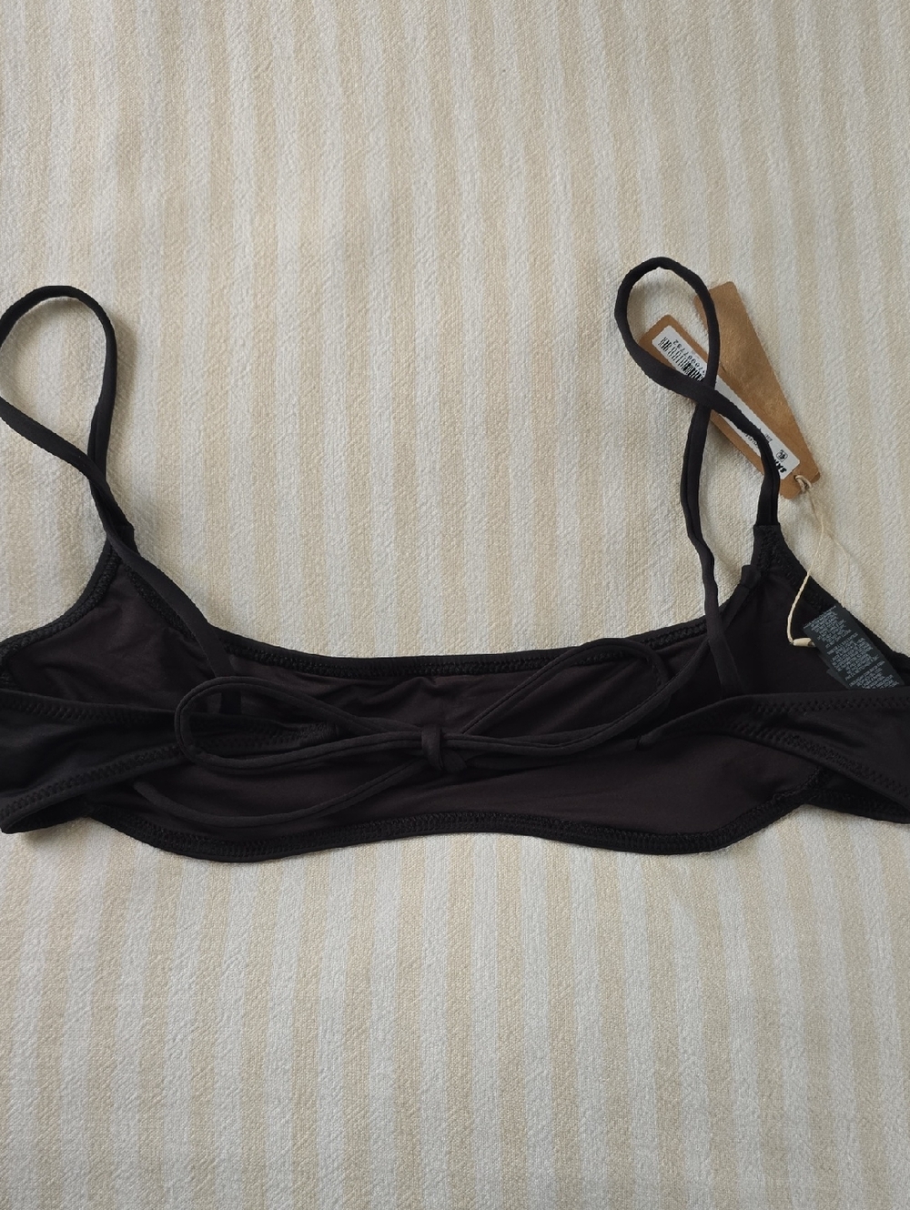SKIMS Swim Micro Scoop Bikini Top Size:Large Onyx - Picture 3 of 5